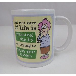Leanin' Tree Aunty Acid I'm Not Sure If Life Is Novelty Funny Coffee Cup Mug